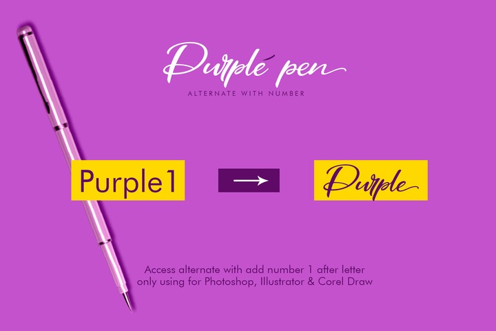 Beispiel einer Purple Pen Regular-Schriftart
